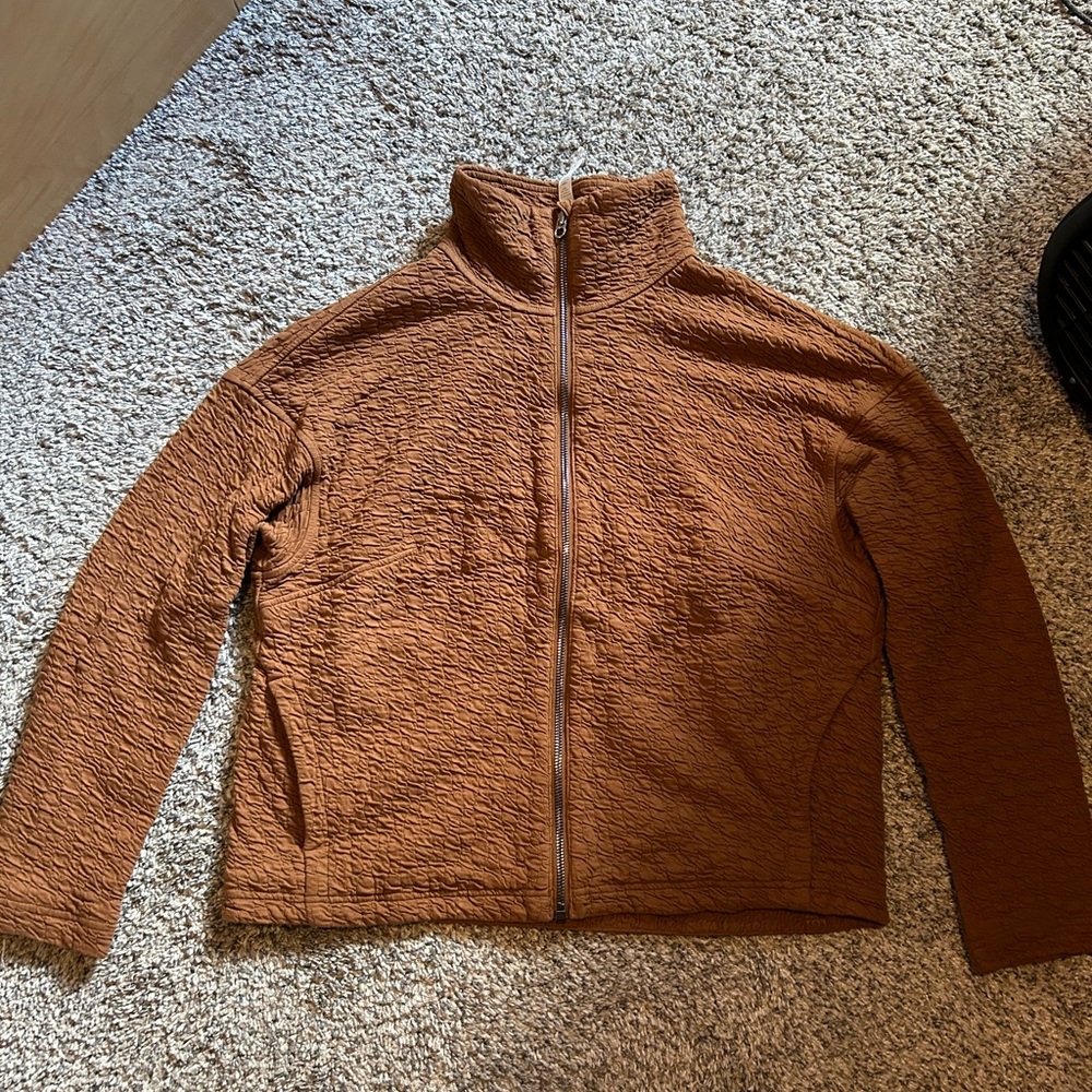 Lulu Lemon Brown Textured Zip-Up Jacket